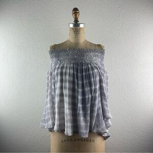 Jen's Pirate Booty l S Off-Shoulder Tie Dye Gauze Lace Boho Beach Swim Cover-Up